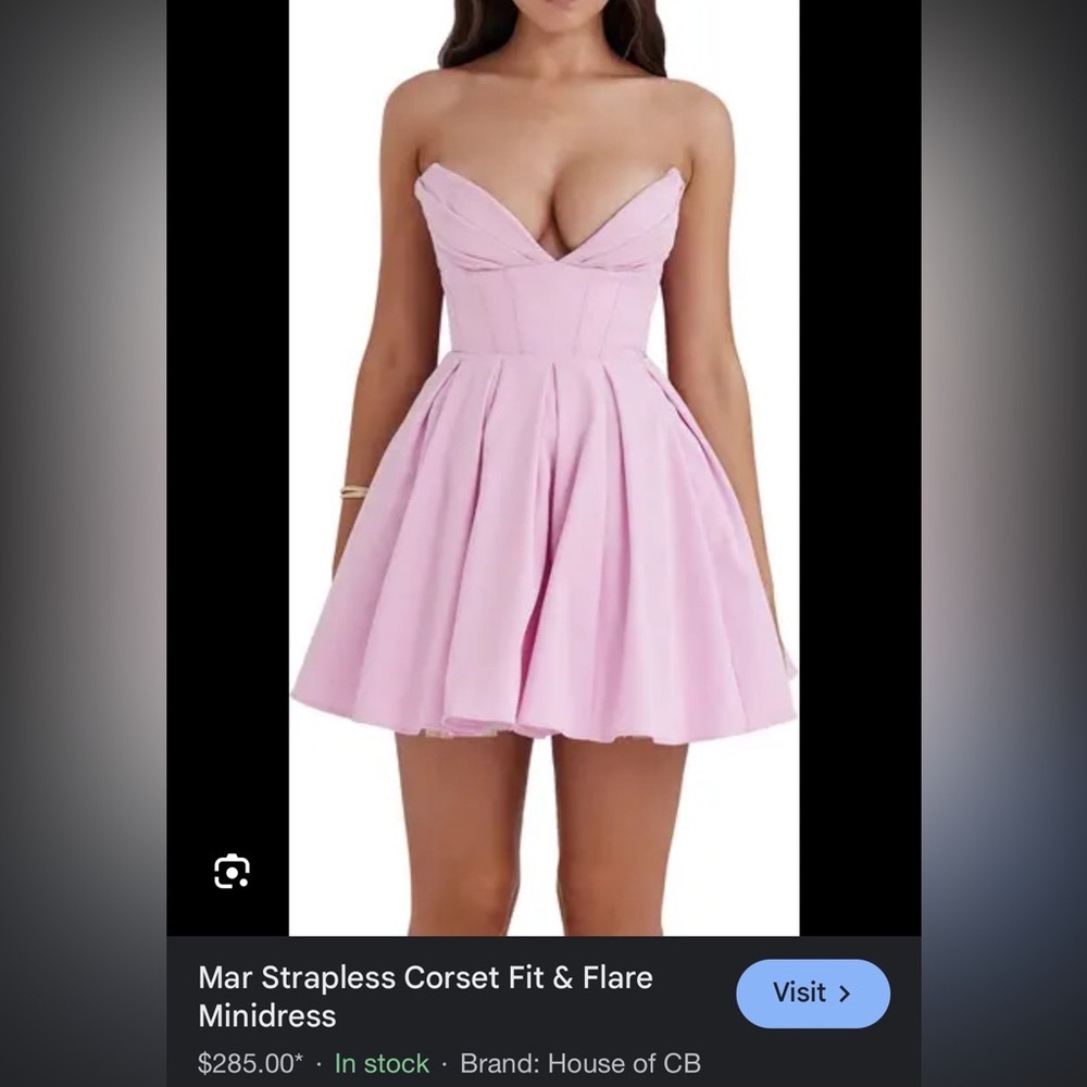 House of CB Mar Cotton Candy Twill Strapless Mini Dress